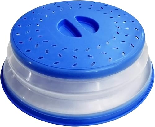 Cubierta plegable para placa de microondas de 10.5 pulgadas, sin BPA, fácil agarre, tapa protectora de placa de microondas con ventilación de vapor