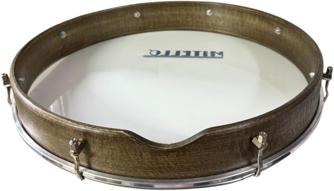 Frame Drum Bendir 46 cm Walnut Wood Tunable White Film Professional Percussion Instrument with Case