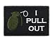 I Pull Out Grenade Velcro Fully Embroidered Morale Tags Patch (Black and White)