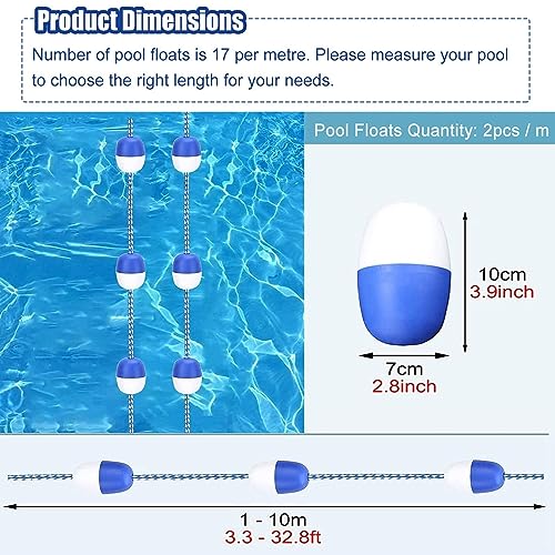 Kits de cuerda divisora de seguridad para piscina y flotador, líneas de boya de carril para piscinas enterradas, comerciales, públicas, ideales para competiciones