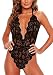 Yutdeng Mujer Ropa Interior Ropa de Dormir Encaje V Body Halter Transparente Mini Bodydoll Lenceria Mujer Conjuntos para Fiesta