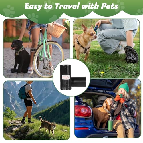 YSWOVUO 800 Stück Hundekotbeutel, 30x22cm Kotbeutel für Hunde, Auslaufsicher und Tragbar Hundetüten, Dog Poop Bags für Drinnen und Draußen, Kackbeutel für Hunde Katze, Schwarz Hunde Kotbeutel Rollen