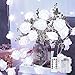 JMEXSUSS Timer 8 Modes 30 LED Battery Operated White Rose Flower 16.4 Feet Fairy String Light for Valentine Decoration Wedding Bedroom Garden Christmas Decor (30LED 16.5Feet, White)