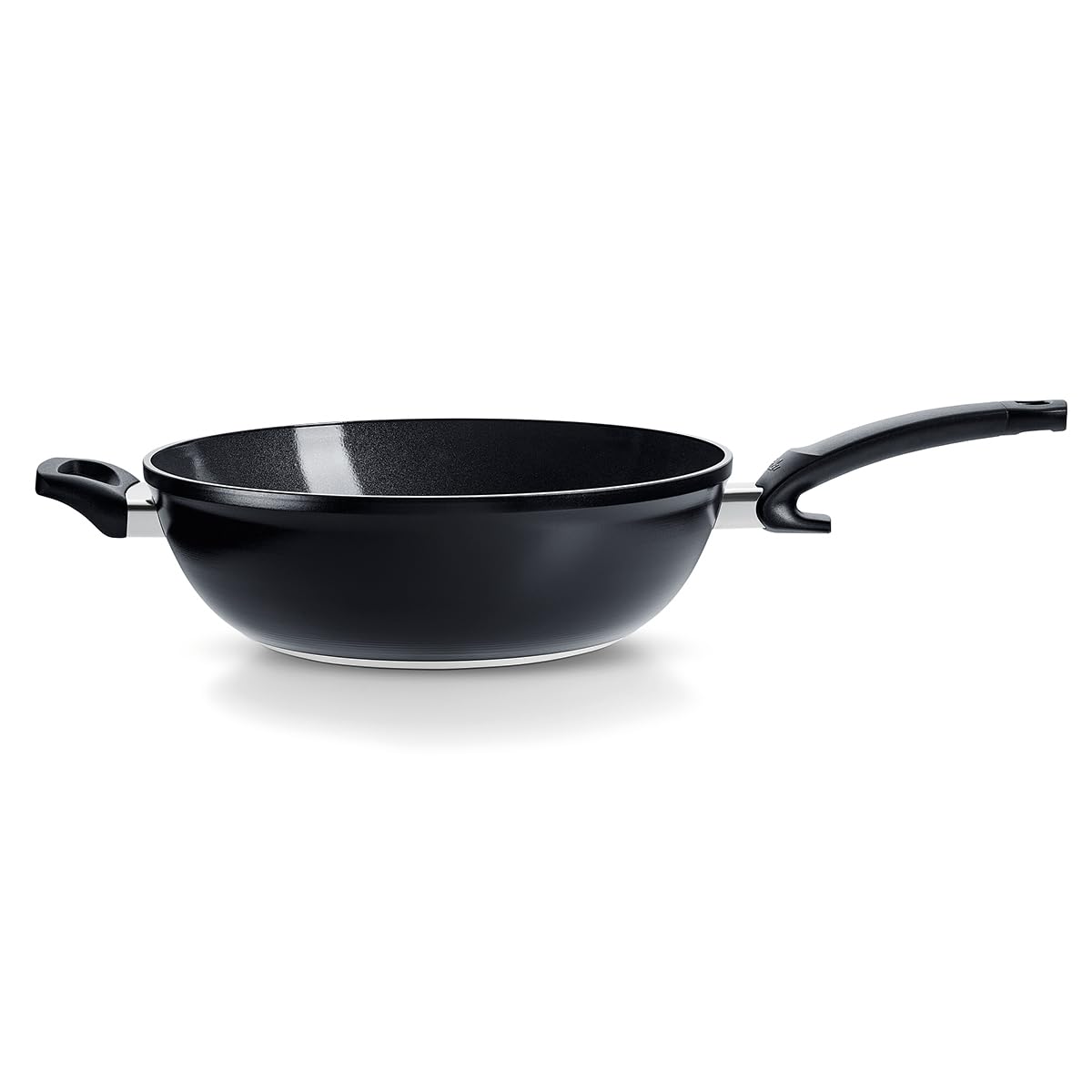 Fissler Ceratal Orbit Black/Aluminium-Wok (Ø 32 cm, 6 L) große Keramik-Bratpfanne beschichtet antihaftend, hoher Rand, Made in Germany – Induktion