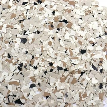 ONTWIE 900 G / 2 LB Decorative Color Chips Epoxy Floor Flakes Paint Flakes Concrete Floor Coatings Kits for Garage Wall Interior and Exterior House Paint (Earthy Yellow, Black, Gray, Light Gray)