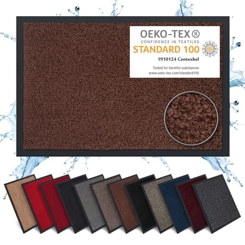 Carpet Diem Zerbino 40 x 60 cm - Tappeto ingresso antisporco - Interno ed Zerbino da Esterno, Tappetino antiscivolo per Porta, Tappeto antisporco per Porta d Ingresso - Marrone