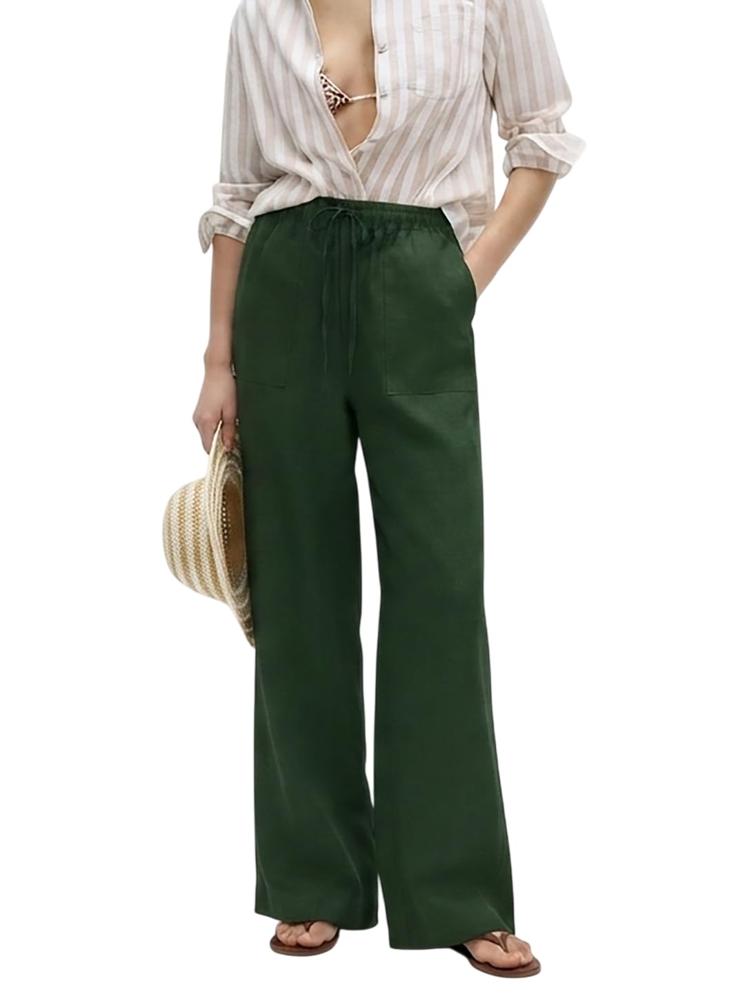 kotty Women's High-Rise Double-Button Tapered-Fit Polished Executive Dress Pants-picture-33