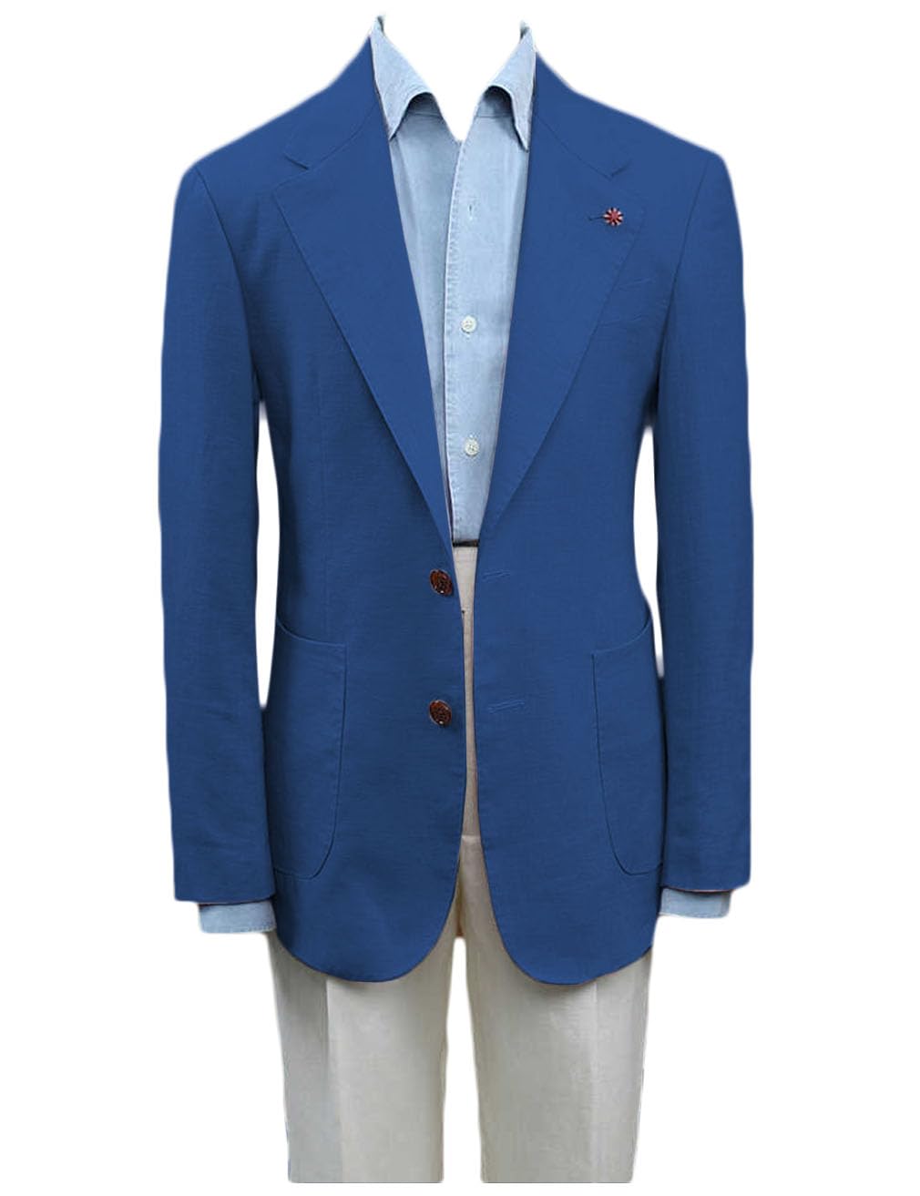 Giacca da uomo in lino, monopetto, casual, smoking, risvolto, leggero, sportivo, per matrimoni
