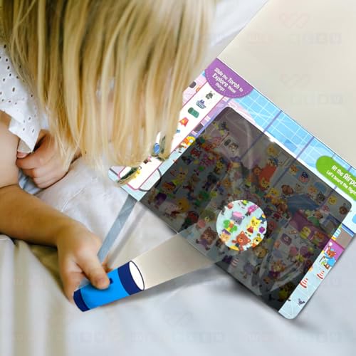 Image of Wembley Preschool Activity Search & Find Book for Kids Toys for 2-5 Years Boy Girl Seek and Find Torch Brain Game Learning Travel Toy Montessori Busy Book Birthday Gift for Kids Age 2-5 Years