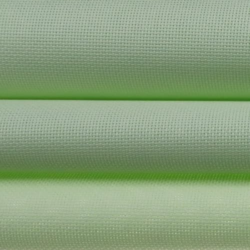 Image of KCS 3 pc of 15 inch x 18 inch(38cmx45cm) Counted Cross Stitch Cotton Aida Cloth Needlework Rolled Fabric Box,18CT,Light Green