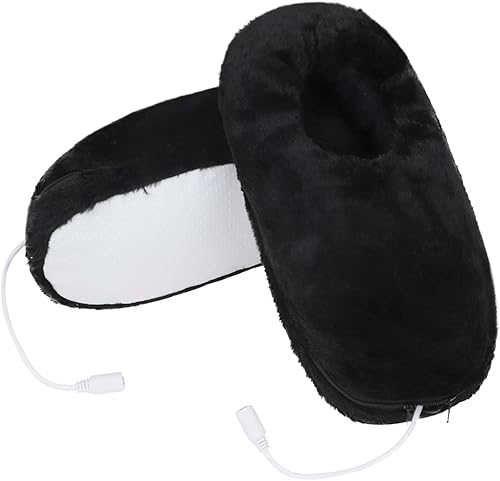 Miniatura 3 de Zapatillas de felpa acolchada gruesa con calefacción eléctrica, para hombre y mujer, almohadilla térmica recargable por USB, calentador de pies,