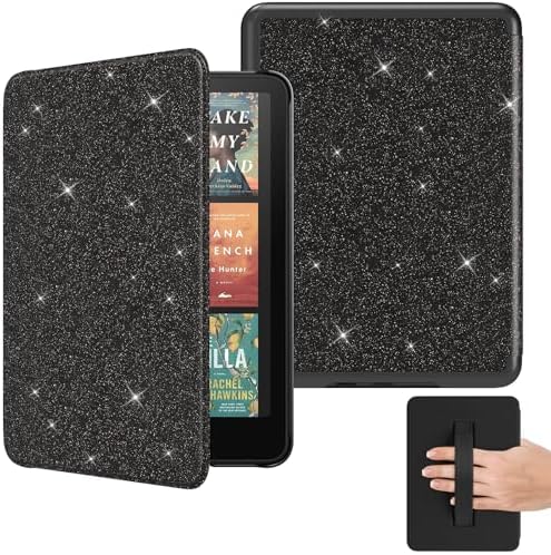 MoKo Case for 7" Kindle Paperwhite 12th Gen 2024, Balck & Glitter