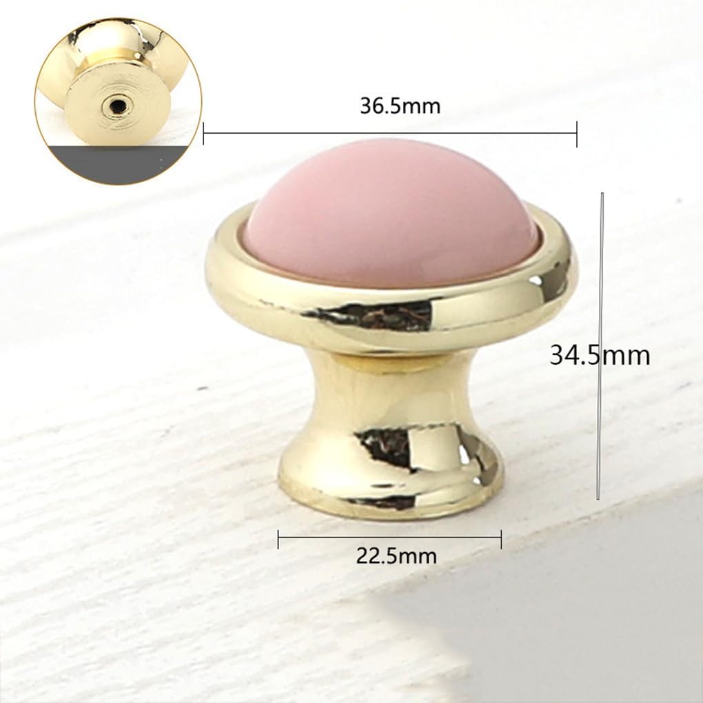Wulachaka Handles Multicolored Door Levers Furniture Wardrobe Porcelain Zinc Alloy Cabinet Pulls Ceramic Kids Door Knobs for Drawers,Kitchen,Living Room,2pcs (Pink, Single Hole)
