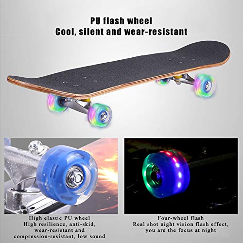 Skateboards 7 couches en érable double kick deck rigide pour durer
