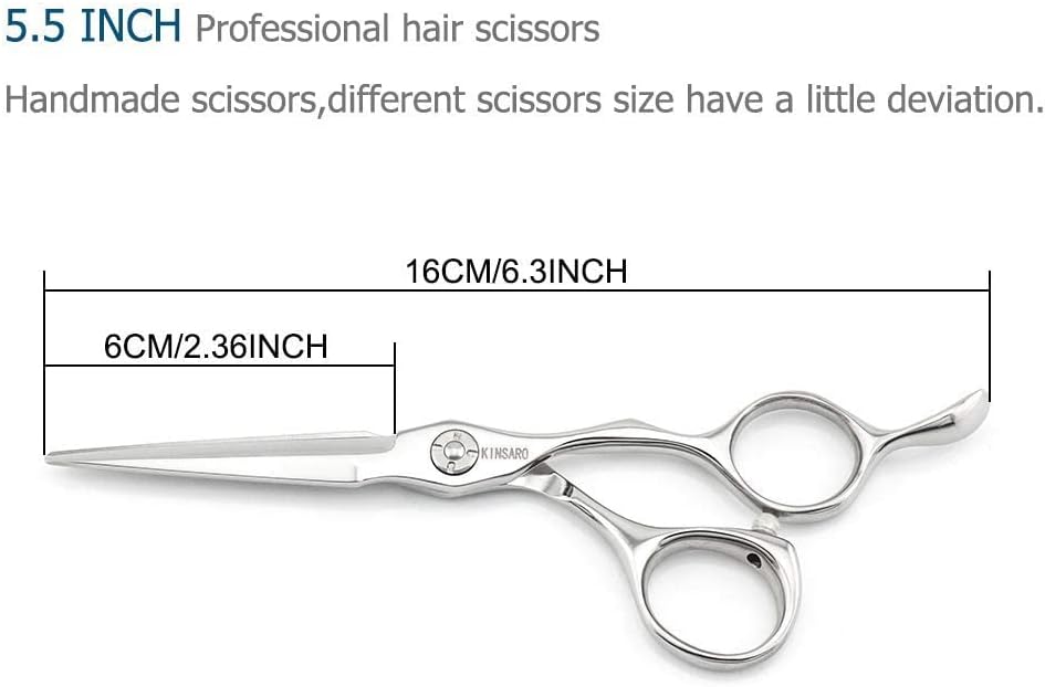 5.5 INCH Hair Cutting Scissors Hair Scissors Professional Haircut Shears and 6 INCH Hair Thinning Scissors Set 440C Kinsaro