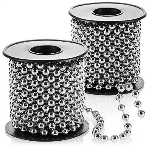 COM-Four® 2X Guirlande de Perles pour Le Sapin de Noël - Ruban de Perles de décoration de Sapin de Noël - décoration de Noël - décoration de Mariage - Argent 15 m