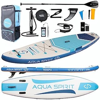 AQUA SPIRIT iSUP nadmuchiwana deska do paddle z plecakiem, smyczą, wiosłem, matę do przewijania i wodoodpornym etui na telefon