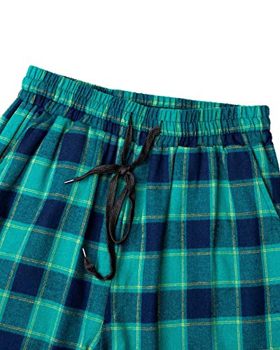 Image of Mens Flannel Pajama Pants Plaid Heavyweight Cotton PJs Bottoms Sleepwear