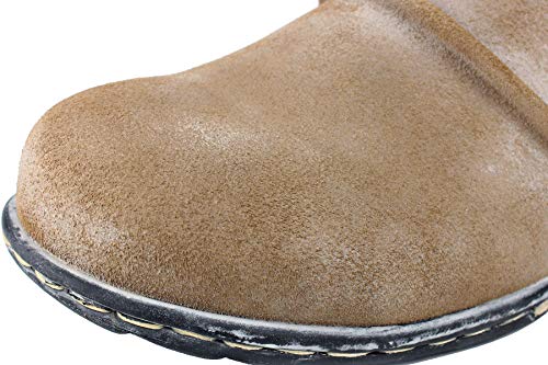 Image of Leather Casual Motorcycle Combat Chukka Western Dress Ankle Boots for Men with Side Zipper CD-5008-1-ABNHD