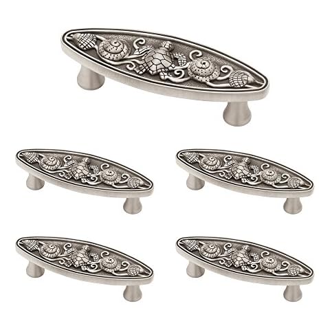 Franklin Brass Brushed Satin Pewter Seaside Cottage Oval Handle Pull, Cabinet Handles and Drawer Pulls for Kitchen Cabinets and Dresser Drawers, 3 Inch, 5-Pack, PBF663-BSP-C1, Cabinet Hardware Cover