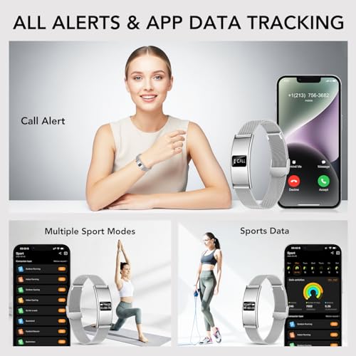 Smartwatch Damen Fitness Tracker Armband: Damenuhr Fitnessuhr Smart Watch mit Herzfrequenz HRV SpO2 Schlaf Monitor Sportmodi Schrittzähler 5ATM Wasserdicht Leicht Slim Digital band für iOS Android