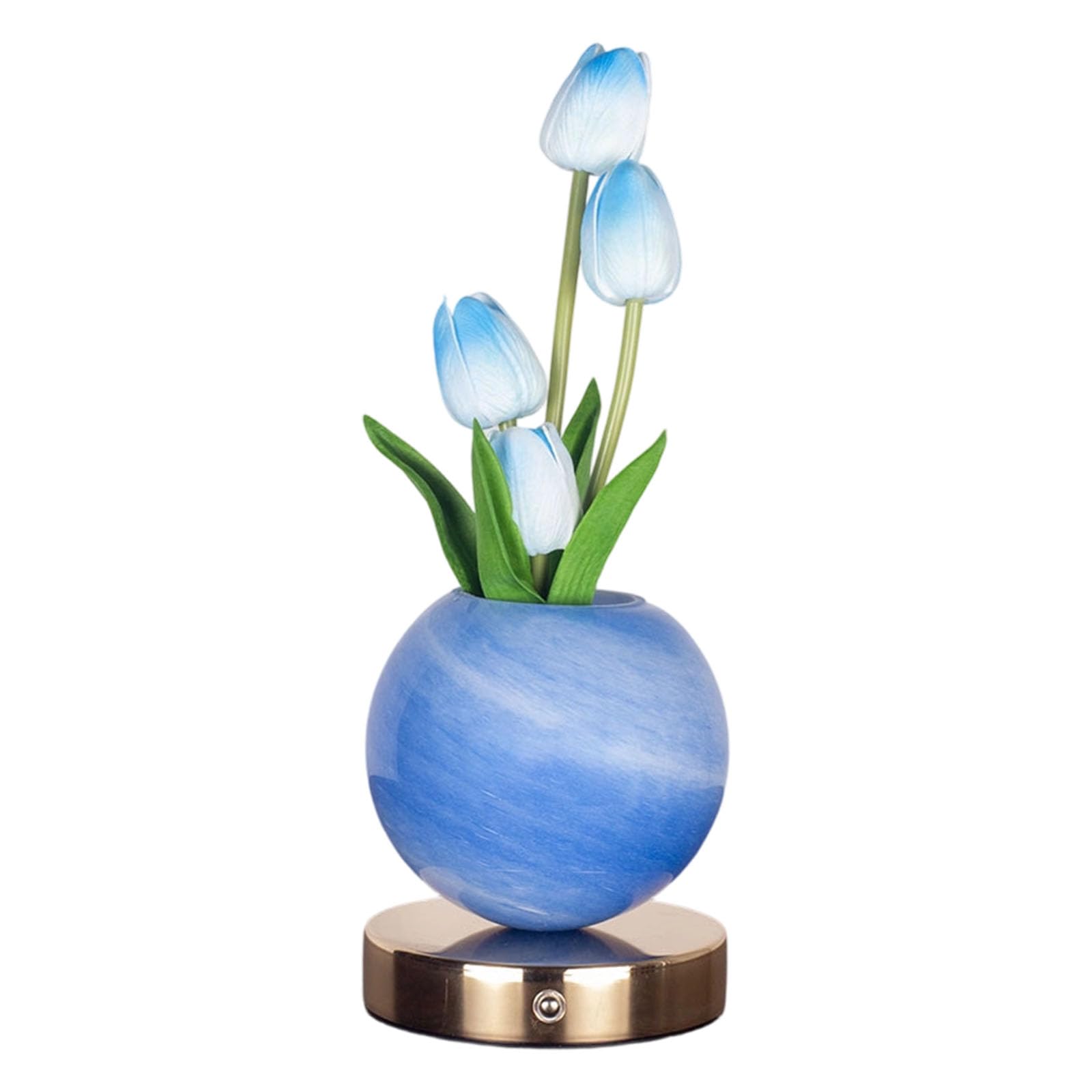 Drtlpmb Blue Floral Table Lamps Artistic Blossom Lamp Texture Bedside Light Perfect For Kids Room And Parties Bedroom Decor Lamp