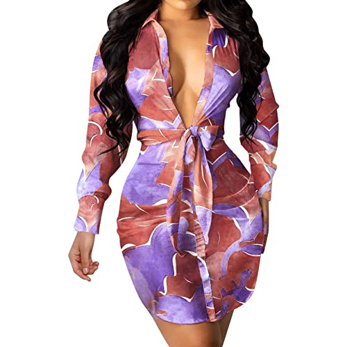 Robe florale sans manches décontractée à laçage en V effet minceur