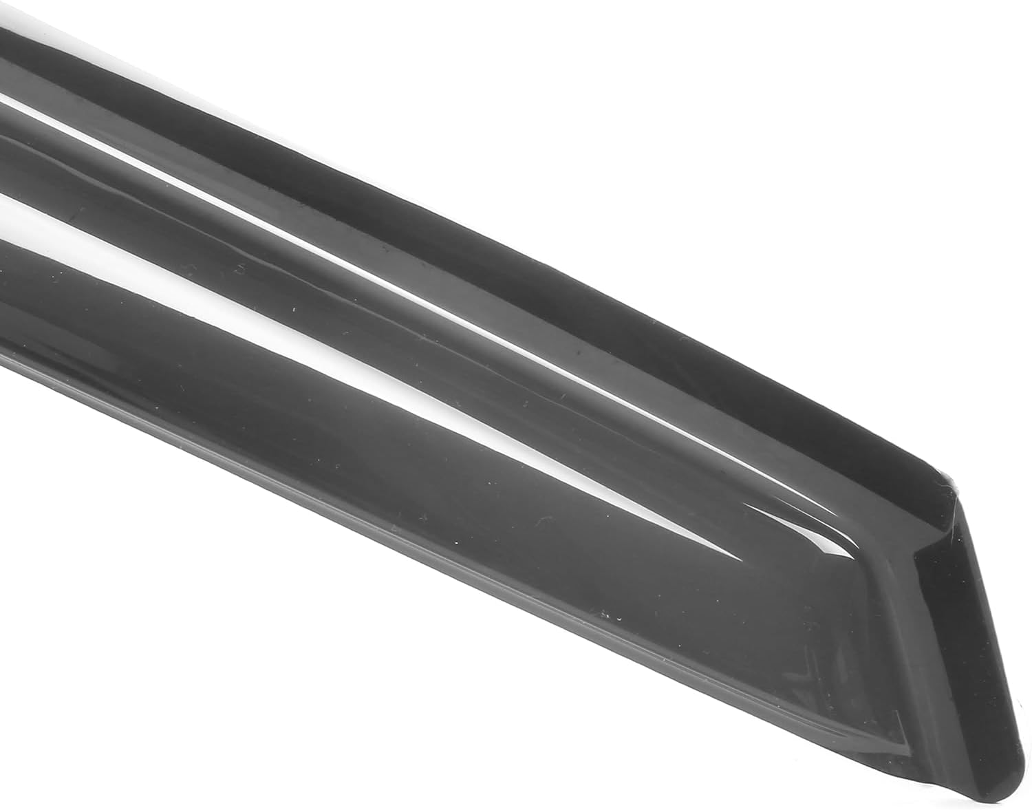 IKON MOTORSPORTS Tape On External Window Visor, Compatible with 1997-1999 Ford F-250 1997-2003 F-150 Standard Cab, Slim Style Dark Smoke Tint Acrylic Shade Rain Sun Guard Wind Vent Air Deflector