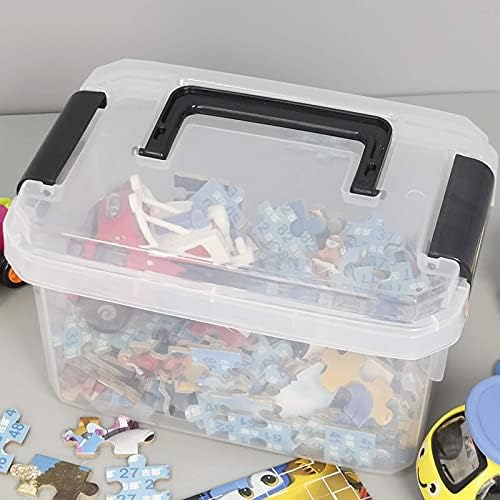 Gitany 4-pack Mini Clear Storage Boxes with Lids, 2 Liter Boxes