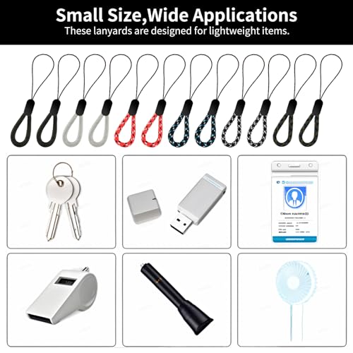 Ymapinc 12 Stück Finger Lanyard, Verstellbare Schlüsselband Kurz Handschlaufe Tragbare Handyschlaufe Kurze Handy Handschlaufe 4,92 Zoll Fingerschlaufe für USB Stick Handy Sticks Kamera Schlüssel