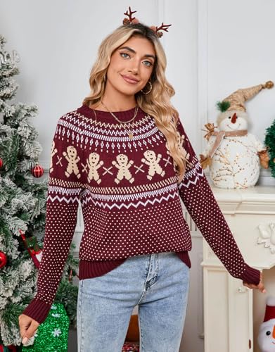 Image of Women's Vintage Fair Isle Pullover Sweater Lightweight Knit Tops