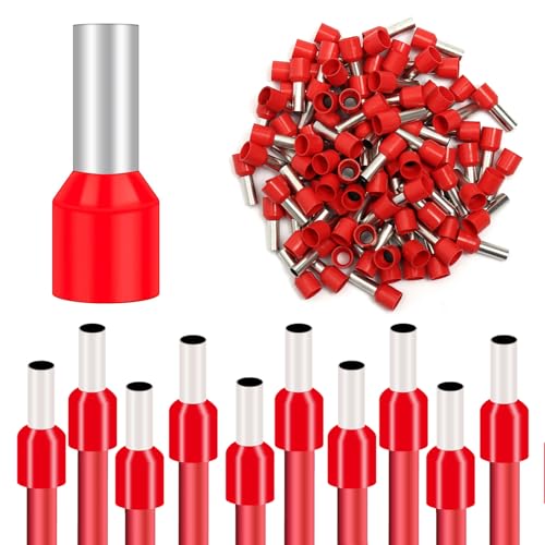 100 Piezas Terminales de Cable Aislados, Kit de Herramientas de Terminales de Cable, Aislado de Manguito, Juego de Férulas de 10 mm² x 18 mm, Terminales Cables Eléctricos, para Conexión de Cables