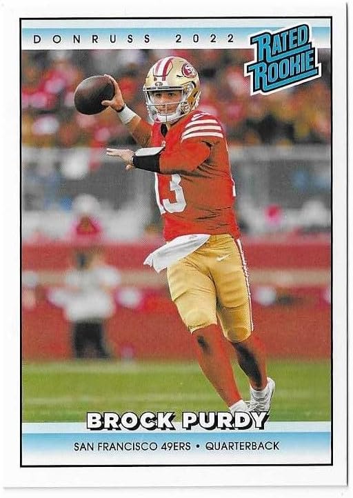 2022 Panini Instant #RR44 Brock Purdy Donruss Rated Rookie Retro Rookie Card In Magnetic Holder