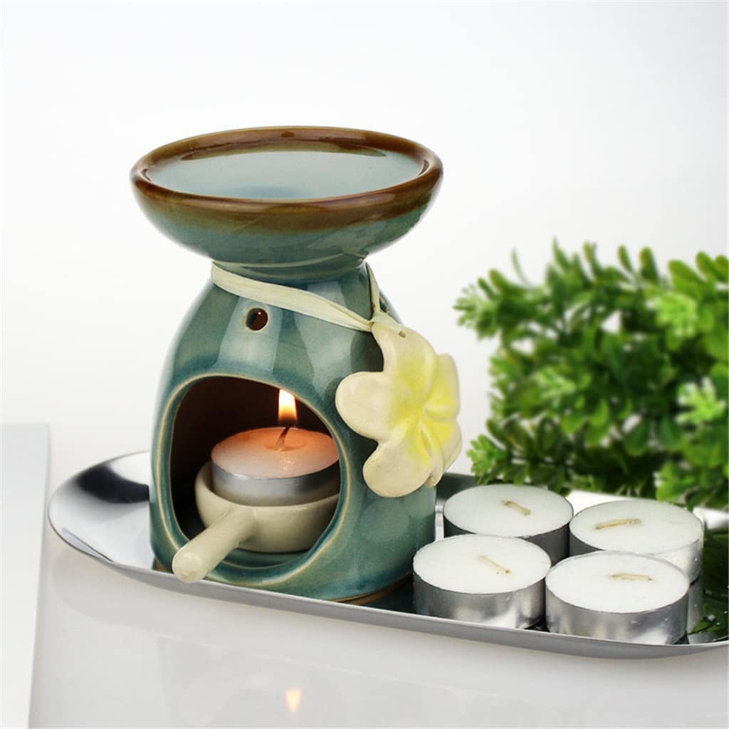 ppARK Lampara Vela Lámpara de Cera de fusión aromática Lámpara de Mesa con Fragancia con candelabro Lámparas de Fragancia de cerámica para el hogar Estufa de Aceite Esencial para Yoga SPA