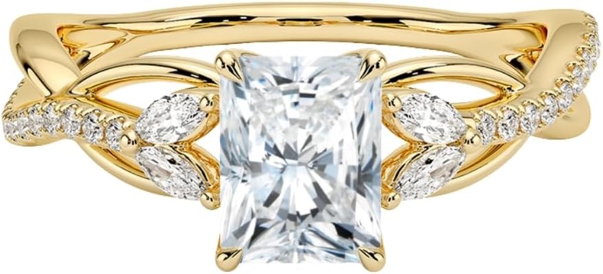 1 Ct IGI Certified Lab Grown Diamond Ring for Women 10K 14K 18K Solid Gold Nature Inspired Lab Grown Diamond Engagement Ring Christmas Gift For Her (Clarity:VVS2, Color:E-F)