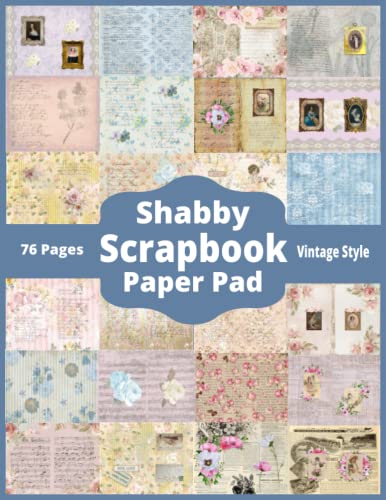 Pad, 76 Pages Vintage Style: For Junk Journals and Paper Crafts Landscape Page Layout to Fold into A5 Journals Background Pages For Collage or Mixed Media, Shabby Scrapbook Paper