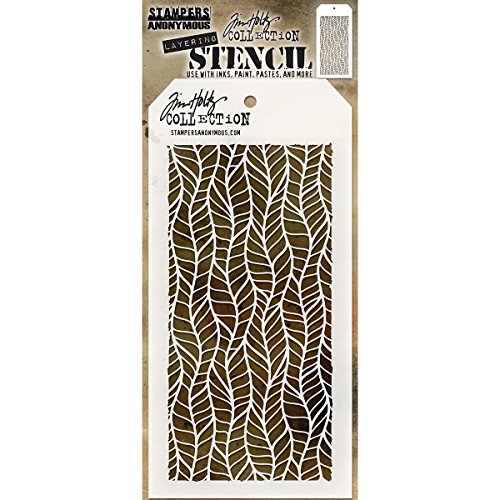 Art Gone Wild Tim Holtz  Plantilla para estarcir, diseño de Plumas, Transparente