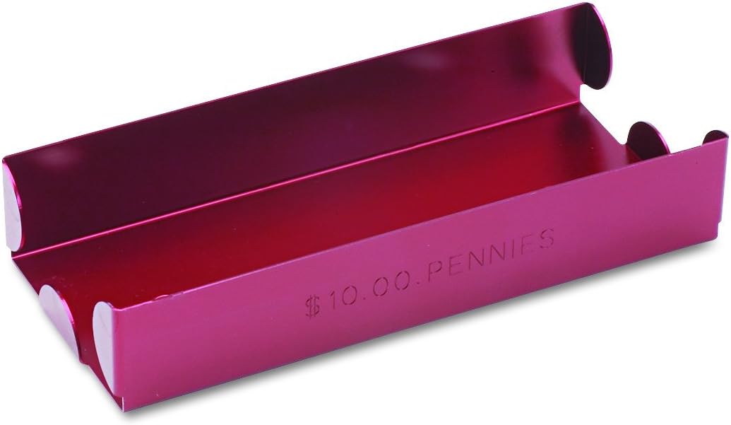 MMF Aluminum Coin Tray - Red, 1 Each (MMF211010107) : Coin Storage Boxes : Office Products