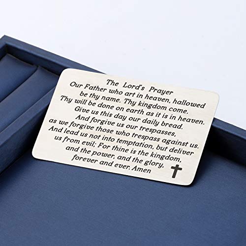 MYOSPARK The Lord's Prayer Engraved Wallet Card Our Father Who Art in Heaven Matthew 6:9-13 Religious Gift (Lord's prayer father W-C)2