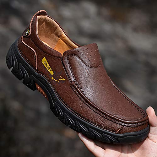 Image of COSIDRAM Men Walking Leather Shoes Sneakers Luxury Casual Slip On Loafers