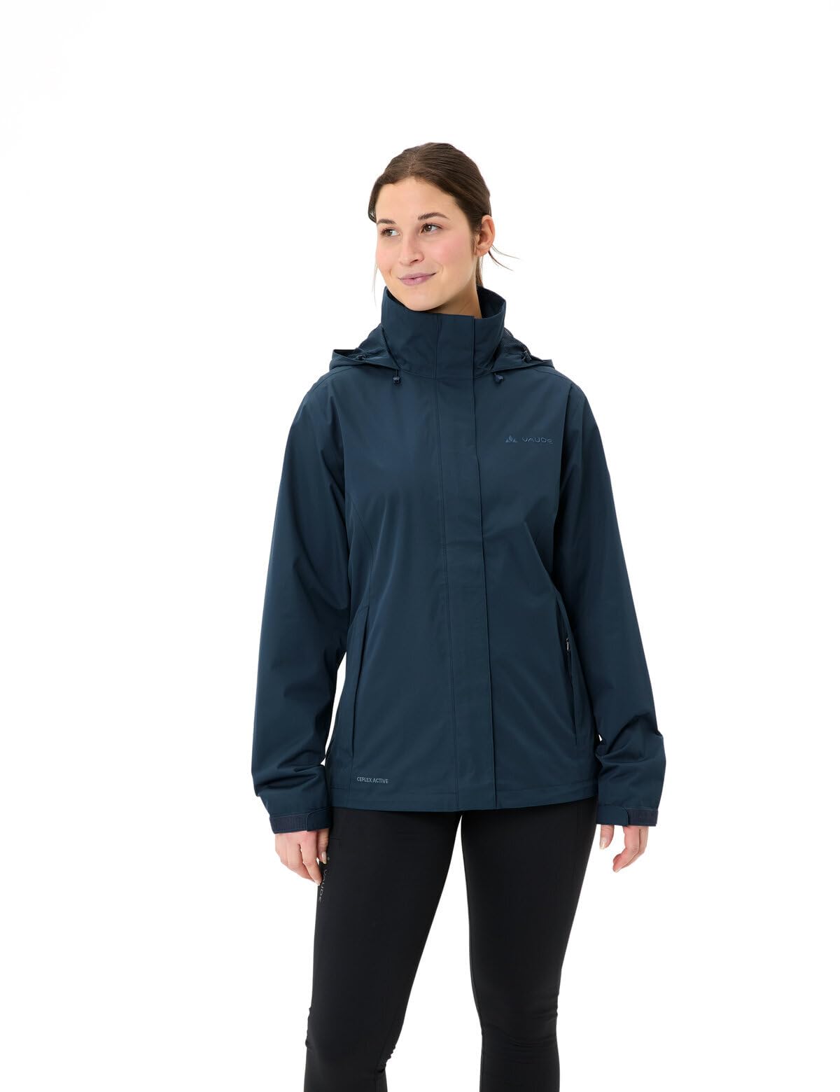 VAUDE Regenjacke Damen leicht - Women's Escape Light Jacket, wasserdichte Outdoor-Jacke, atmungsaktiver Windbreaker mit Kapuze, Klimaschonende Wanderjacke