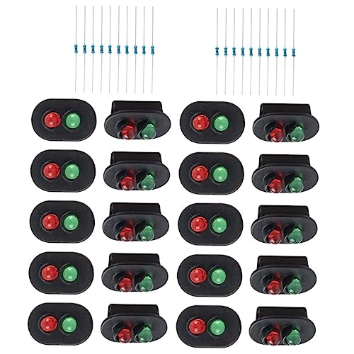 DIYEAH 2 Sets Mini Train Signal Models Abs Stainless Steel Model Train Signals for DIY Decor