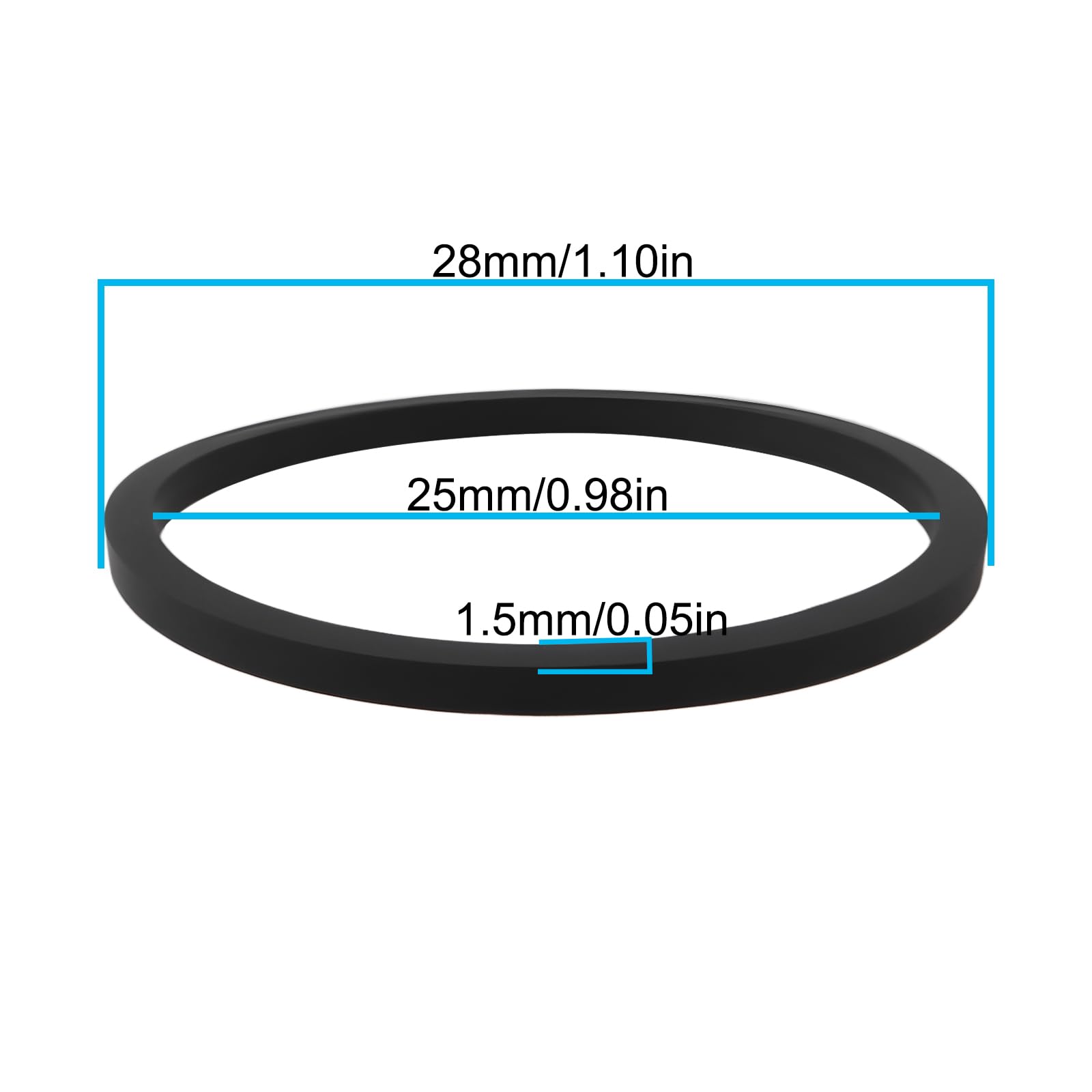 Lot de 10 courroies pour lecteur CD 25 x 28 x 1,5 mm Compatible avec Cambridge Audio Azur 351C 650C 651C 740C 840C 851C