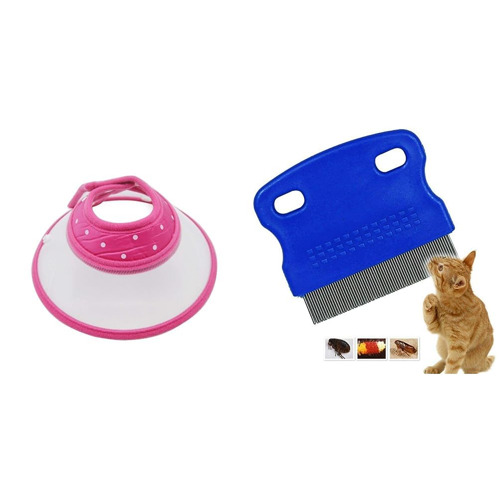 Pets EmpireRecovery Pet Cone Elizabethan Collar-Dog Puppy Cat Rabbit Pet Remedy(Medium) & Pets Empire Flea Comb Pet Cat Dog Lice Comb Nit Remover Grooming Brush Tools (B0CDDQ9FV8) Amazon Price History, Amazon Price Tracker