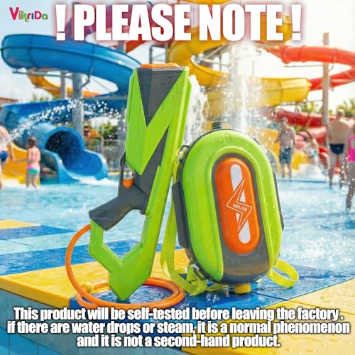 Image of VikriDa Backpack Electric Water Gun with Rechargeable Battery 1350ml Large Capacity Tank Up to 40ft Long Range Powerful Water Blaster for Kids Summer Toy for Beach,Poolside Splash Play & Water Games