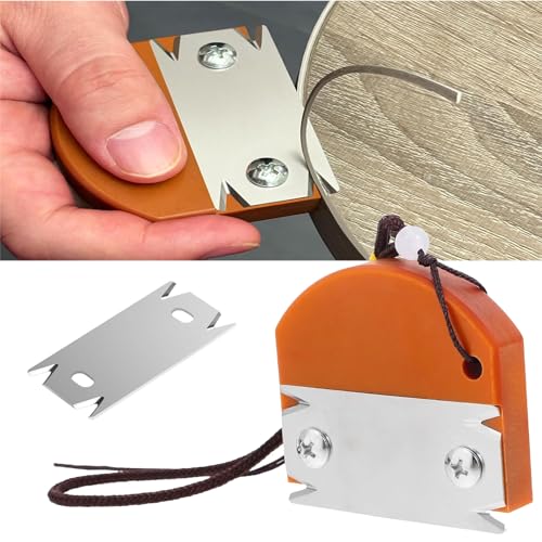 Yuentoen Furnierkantenschneider,Einhandhobel für Holzbearbeitung,Manueller Kantenanleimschneider mit 1 Ersatzklinge Rutschfest Handhobel für Holz PVC ABS Kantenschneider Umleimer (Orange)