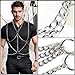 RTeczSolve Men's Chest Belt Chain Costume Fashion Male Goth Shirt Festival Outfit Shoulder Belt Mens Rave Outfit for Festival Party Rave Halloween Cosplay (Silver)