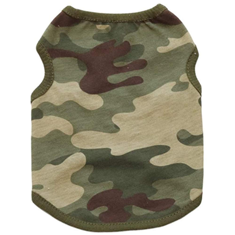 Clopon Pets Soft Summer Vest Dogs Tank Tops Puppy Shirts Cute Camo Doggie Apparel Small Medium Dogs Sweatshirt