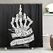 ZOEO Get Named Skull Shower Curtain Backdrop Black and White Funny Rock Roll Halloween Bathroom Home Decor Set Fabric Bridal Polyester Washable Waterproof 12 Hooks for Men Women 72x72 inch