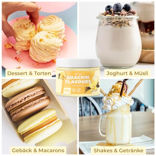 He-Ju Flavour Pulver Vanille 250g, vegan, Geschmackspulver zum Süßen fast ohne Kalorien mit Vanille Geschmack